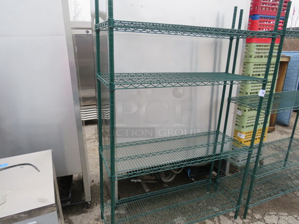 One Green metro Shelf With 4 Shelves.  48X18X74 - Image 1 of 1
