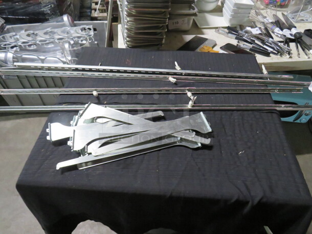 Wall Mount Braces, Brackets And Glass Shelves.  - Image 1 of 1