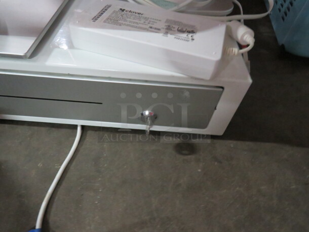 One Clover POS System Including Terminal, Cash Drawer, With Key,, Thermal Printer, And CAS Scale.  - Image 5 of 5