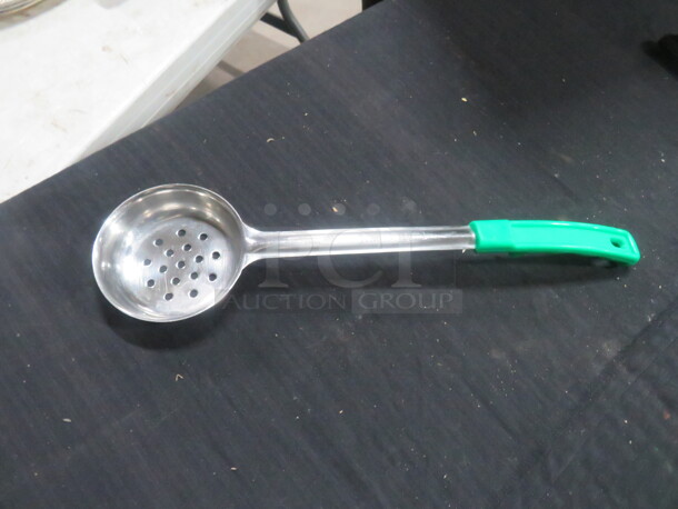 One 4oz Green  Handle Perforated Spoodle. 