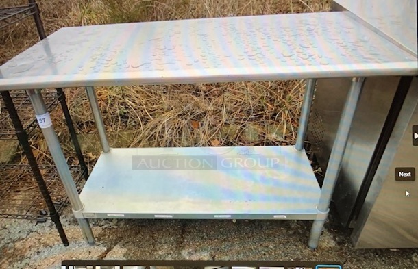 One Stainless Steel Table With Under Shelf. 48X25X35 - Image 1 of 1