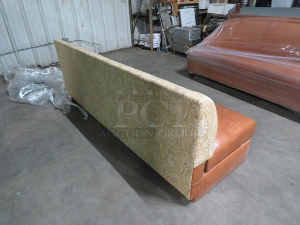 One Single Sided Booth With Brown Leather Cushioned Seat And Cushioned Back. 82X29X31 - Image 4 of 4