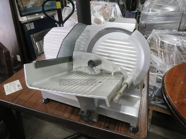 One Eurodib  9 Inch Deli Slicer. 120 Volt. Model# TOPAZ 220U.  - Image 3 of 3