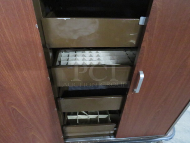 One Service Cart With Stainless Steel Top, 3 Doors, With n4 Pullout Shelves, On Casters. 48X21X47 - Image 3 of 4