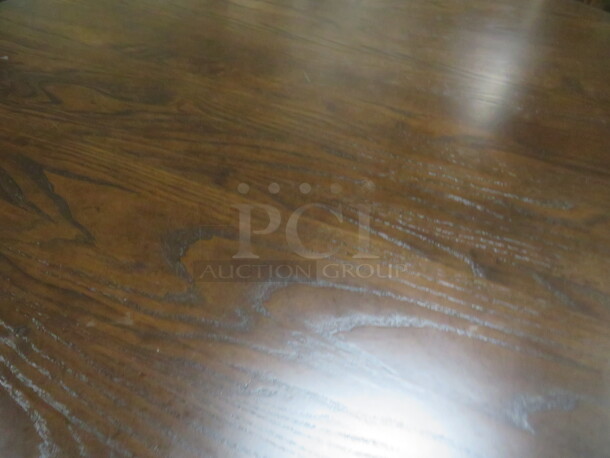 One Round Solid Wood 2 Inch Thick  Table Top One A  Pedestal Base. 60X60X30 - Image 2 of 2