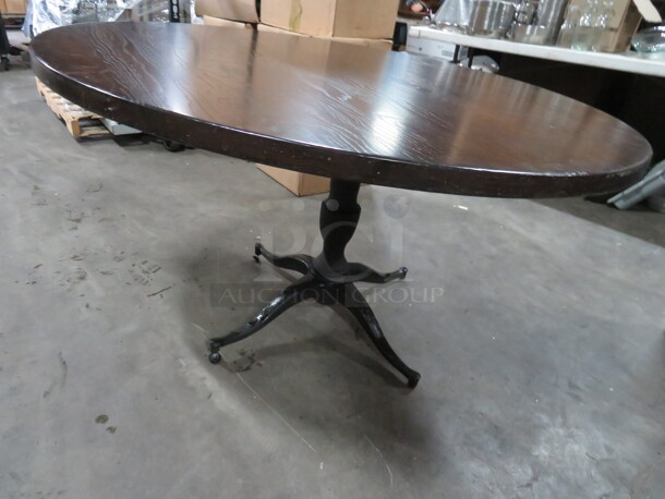 One Round Solid Wood 2 Inch Thick  Table Top One A Decorative Pedestal Base. 54X54X30 - Image 2 of 3