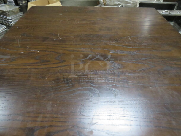 One Solid Wood 1-1/2 Inch Thick Table Top On A Decorative Pedestal Base. 30X36X30 - Image 3 of 3