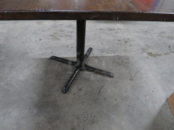 One Solid Wood 1-1/2 Inch Thick Table Top On A  Pedestal Base. 36X36X30 - Image 2 of 3