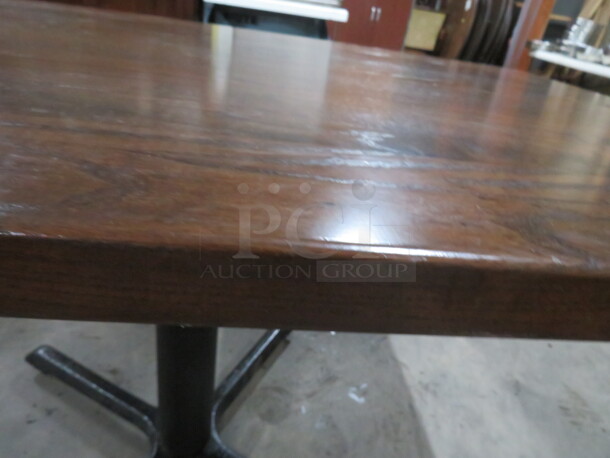 One Solid Wood 1-1/2 Inch Thick Table Top On A  Pedestal Base. 55X36X30 - Image 3 of 3