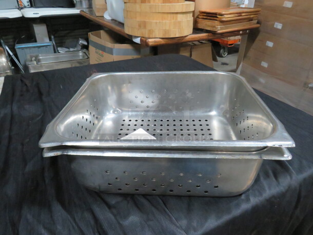 Half Size 4 Inch Perforated Hotel  Pan. 2XBID - Image 1 of 1