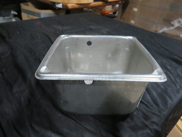 One 1/6 Size 4 Inch  Hotel  Pan, With 2 Holes For A Butter Roller.