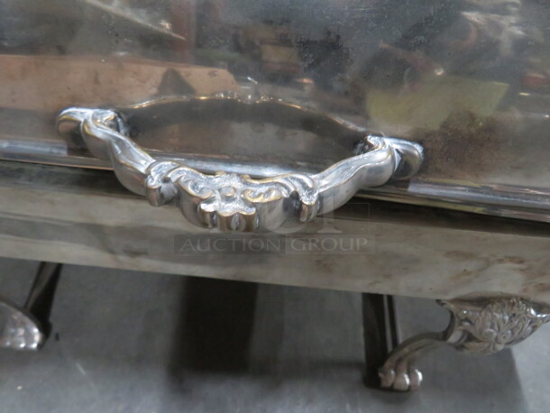 One Vintage Full Size Silver Plate Roll Top Chafer. - Image 3 of 4