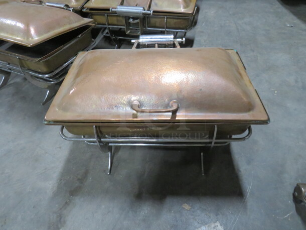 One Vintage Full Size Hammered Copper  Chafer.