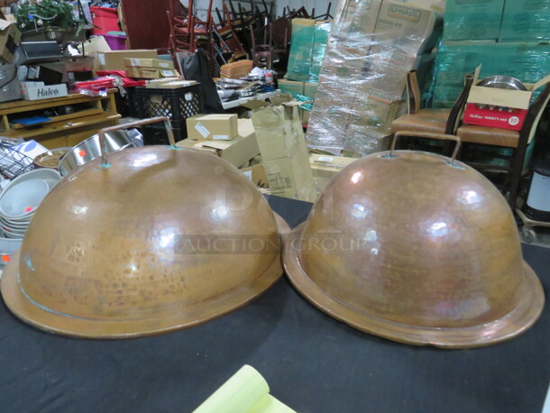 Assorted Size Hammered Copper Dome Lid. 2XBID