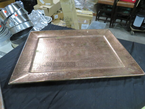 One 18X13.5 Hammered Copper Platter. - Image 1 of 1