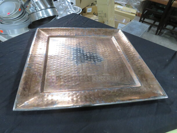 14X14 Hammered Copper Plate. 10XBID