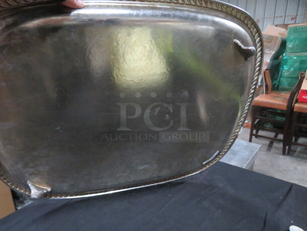 One 23X19 Silver Platter. Missing 2 Feet, And 1 Handle Off. See Pics. - Image 2 of 2