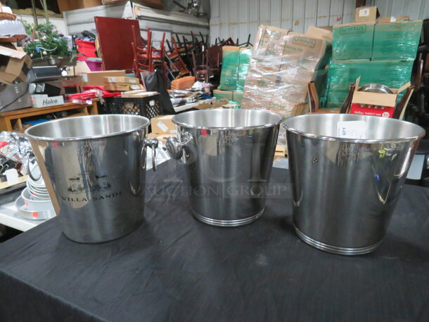 Assorted Stainless Steel Wine Bucket. 3XBID