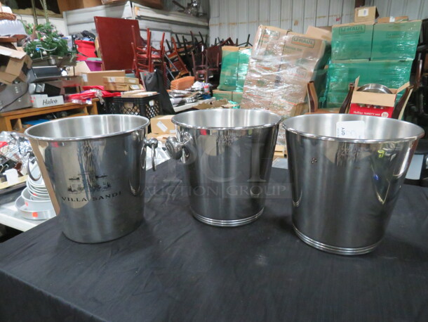Assorted Stainless Steel Wine Bucket. 3XBID - Image 1 of 1