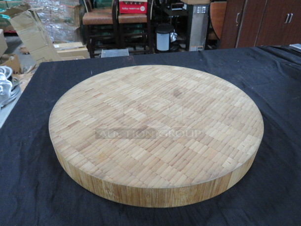 14 Inch Round Heavy Wooden Platform Presentation Holders. 1.5 Inch Thick. 3XBID 