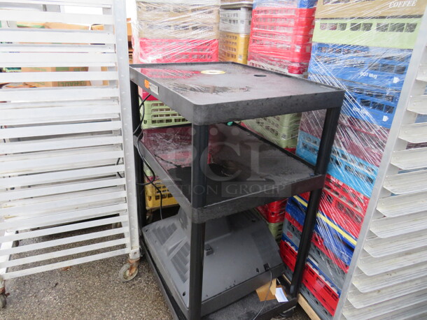 One Apollo 3 Shelf Poly Cart On Casters. - Image 1 of 1