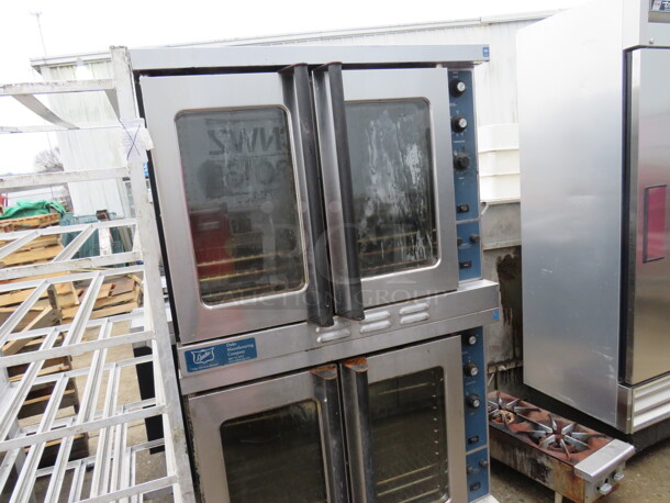 Duke Double Stack Electric Full Size Ovens With 7 Racks. 2XBID. 2 Oven Make 1 Double Stack Unit. You Will Receive 1 Double Stack Unit. Unable To Test. 38X42X70.5 - Image 1 of 2