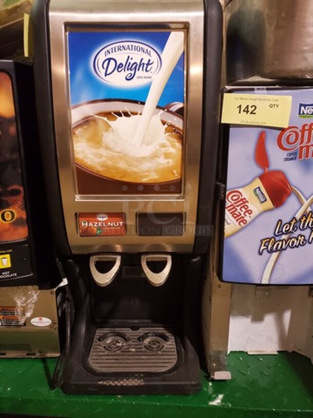 COMMERCIAL REFRIGERATED 2 FLAVORS COFFEE CREAMER DISPENSER