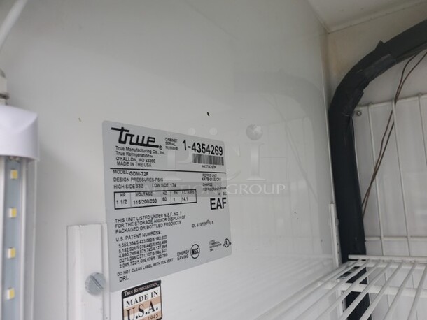 TRUE GDM-72F 3 Door Freezer Merchandiser. Tested & Working! - Image 5 of 7