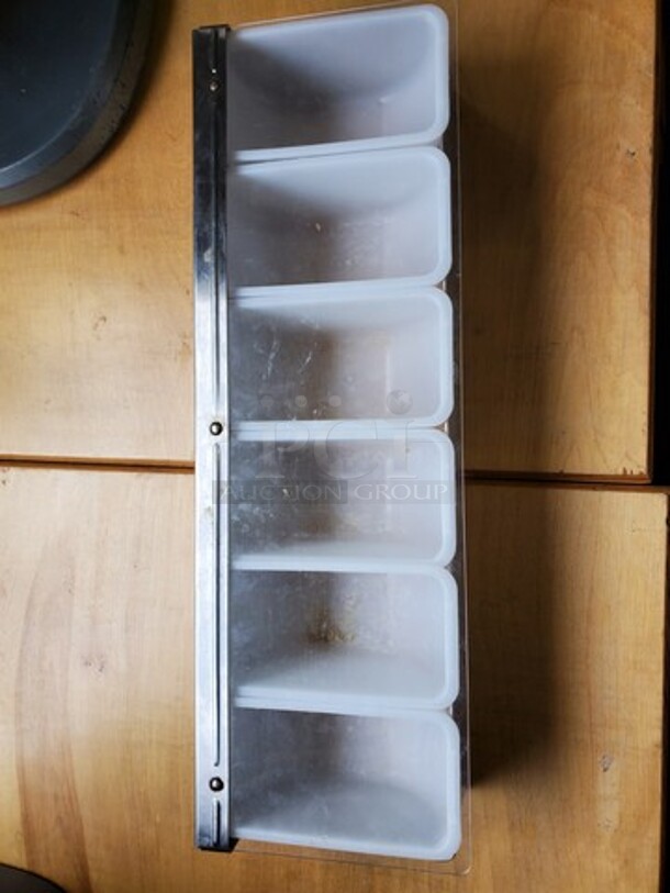 6-Compartment Satin Finish Stainless Steel Condiment Bar - Image 2 of 2