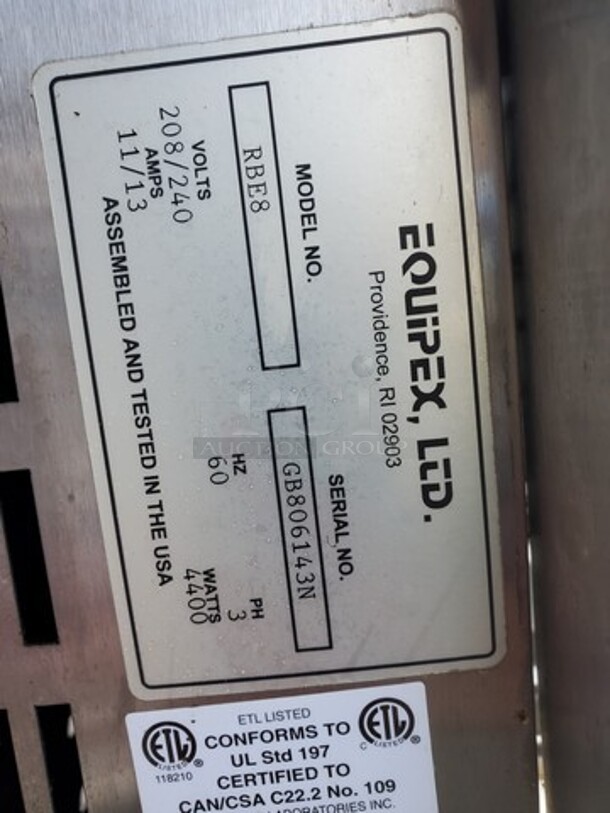 Sodir by Equippex RBE8 Roller Grill Rotisserie Roaster 208-240Volts 37X17X34 - Image 6 of 7