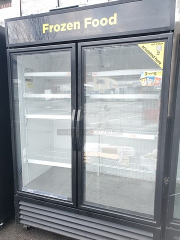 TRUE GDM-49F-HC TSL01 2 Glass Door Freezer 115Volts Tested and Working! Very Nice condition! 54X30X82 Like New! - Image 1 of 4