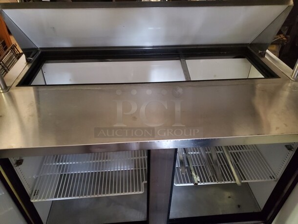 TRUE 2 Door Sandwich Table W/ Overhead Shelf  48X30X36 - Image 4 of 8