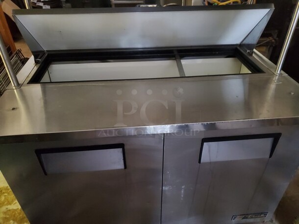 TRUE 2 Door Sandwich Table W/ Overhead Shelf  48X30X36 - Image 5 of 8