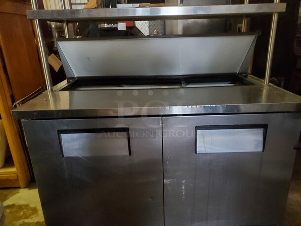 TRUE 2 Door Sandwich Table W/ Overhead Shelf  48X30X36 - Image 6 of 8