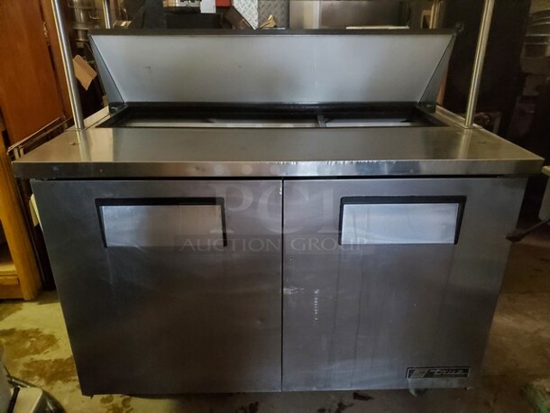 TRUE 2 Door Sandwich Table W/ Overhead Shelf  48X30X36 - Image 7 of 8