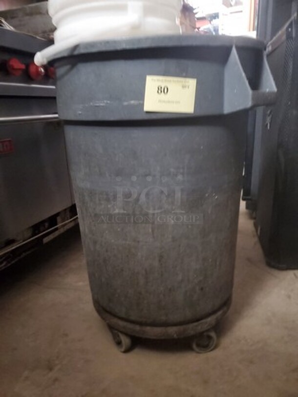 Rubbermaid trash can W/ Dolly - Image 1 of 2