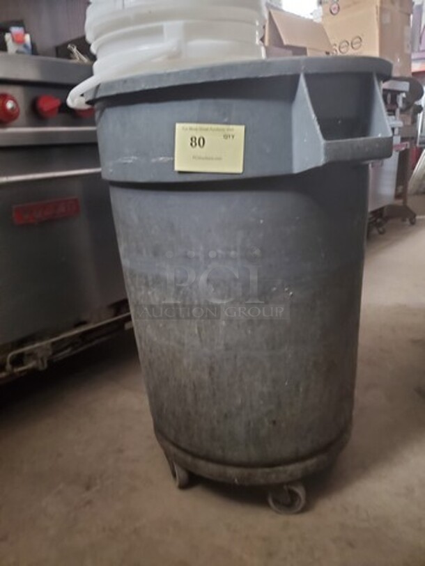 Rubbermaid trash can W/ Dolly - Image 2 of 2