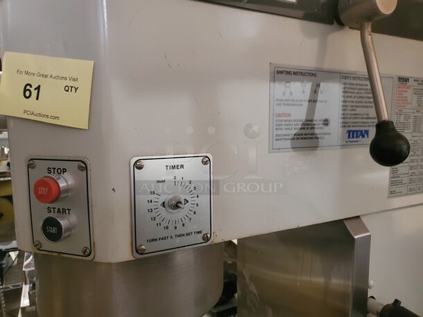 Titan GP1060 60Qt Mixer With 3 Attachments!  - Image 4 of 12