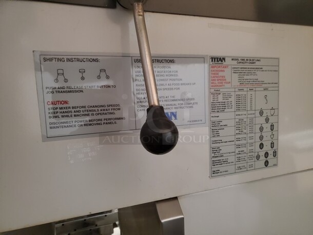 Titan GP1060 60Qt Mixer With 3 Attachments!  - Image 6 of 12