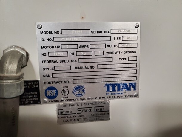 Titan GP1060 60Qt Mixer With 3 Attachments!  - Image 10 of 12