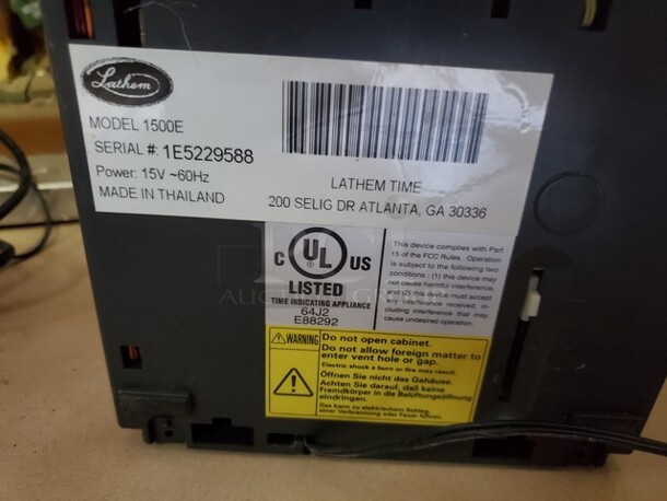 Lathem 1500E Wireless Atomic Time Recorder - Image 3 of 3