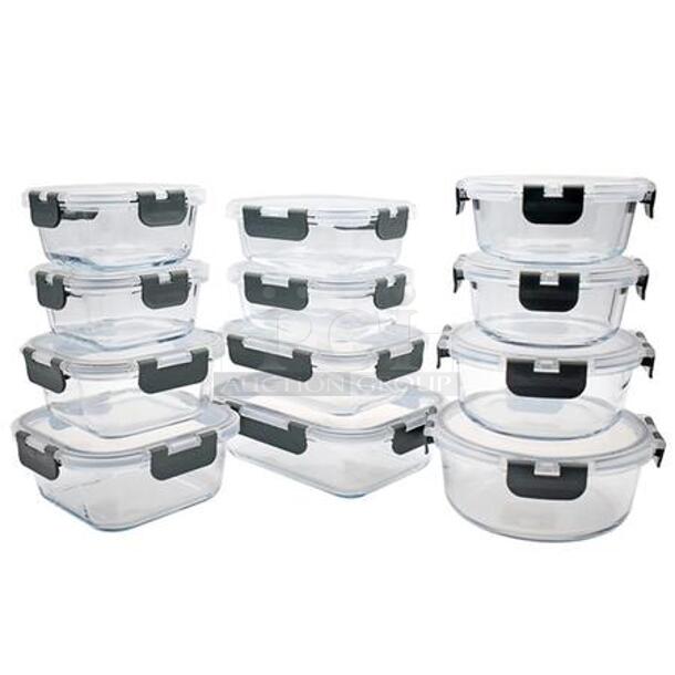 2 Boxes of BRAND NEW Nutrichef NCGLGY Glass Food Containers. 2 Times Your Bid! - Image 1 of 4