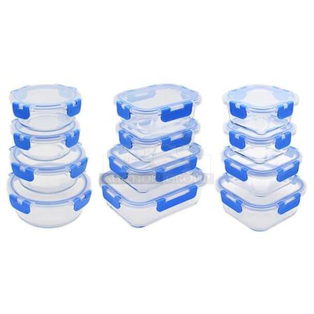 2 Boxes of BRAND NEW Nutrichef NCGLBU Glass Food Containers. 2 Times Your Bid! - Image 1 of 4