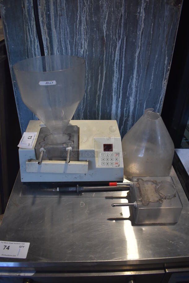 Edhard Model MK Metal Commercial Countertop Pastry Donut Filler w/ 2 Hopper. 120 Volts, 1 Phase. 16x9x18. Cannot Test Due To Missing Power Cord - Image 2 of 7