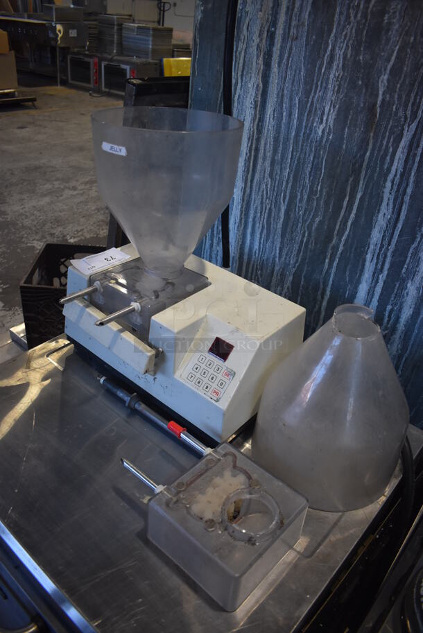 Edhard Model MK Metal Commercial Countertop Pastry Donut Filler w/ 2 Hopper. 120 Volts, 1 Phase. 16x9x18. Cannot Test Due To Missing Power Cord - Image 7 of 7