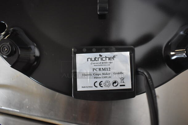 2 BRAND NEW IN BOX! Nutrichef PCRM12 Metal Countertop Electric Crepe Maker. 120 Volts, 1 Phase. 12x12x3. 2 Times Your Bid! - Image 6 of 6