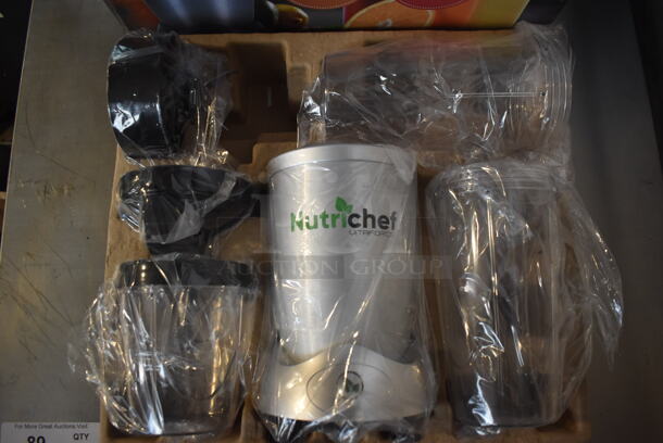 BRAND NEW IN BOX! Nutrichef NCBL12 Metal Countertop Blender w/ Extra Pitchers. 120 Volts, 1 Phase - Image 2 of 9