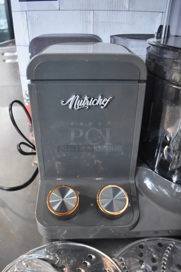 BRAND NEW IN BOX! Nutrichef NCFPG9 Metal Countertop Food Processor w/ S Blade and 2 Grating Blades. 120 Volts, 1 Phase. 12x9x17 - Image 6 of 12