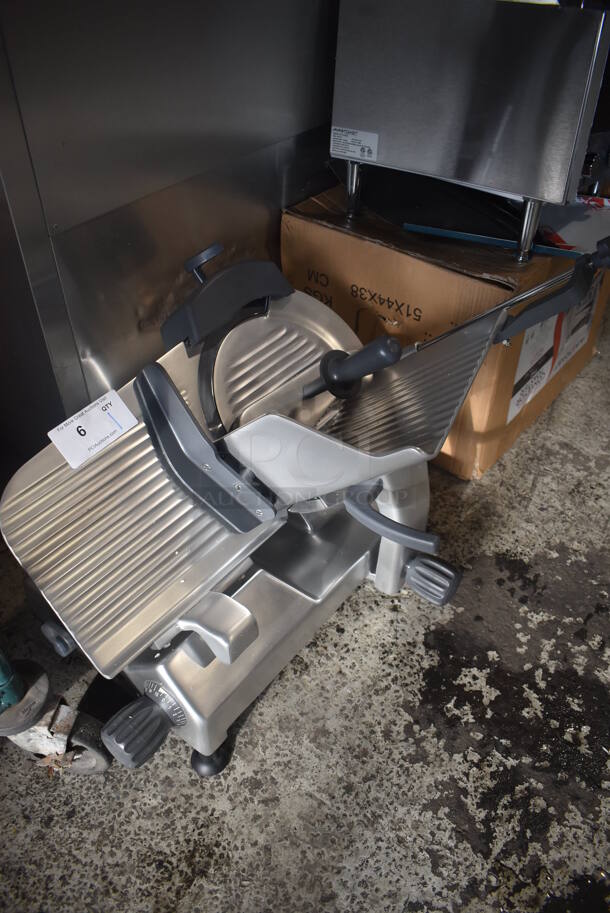 BRAND NEW! Hobart Centerline EDGE12-11 Stainless Steel Commercial Countertop 12" Manual Meat Slicer w/ Blade Sharpener. Missing Back Knob. 115 Volts, 1 Phase. 26x22x22. Tested and Working! - Image 3 of 7