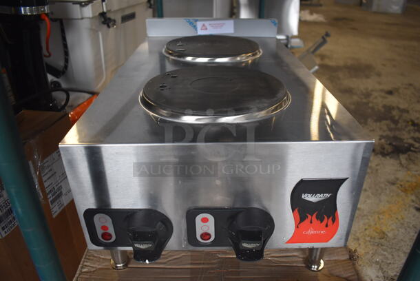 LIKE NEW! Vollrath Cayenne STA8002 Stainless Steel Commercial Countertop Electric Powered 2 Burner Hot Plate Range. Used a Few Times at Trade Show as a Demonstration. 208/240 Volts, 1 Phase. 15x27x12. Tested and Working! - Image 1 of 8